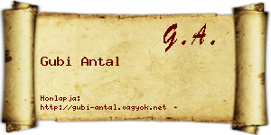 Gubi Antal névjegykártya